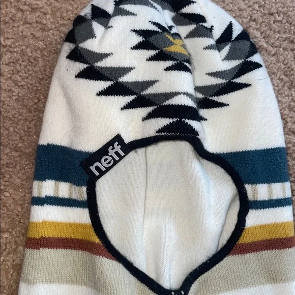 Neff Teal and White Patterned Jacket bloom men’s large jacket with ski mask